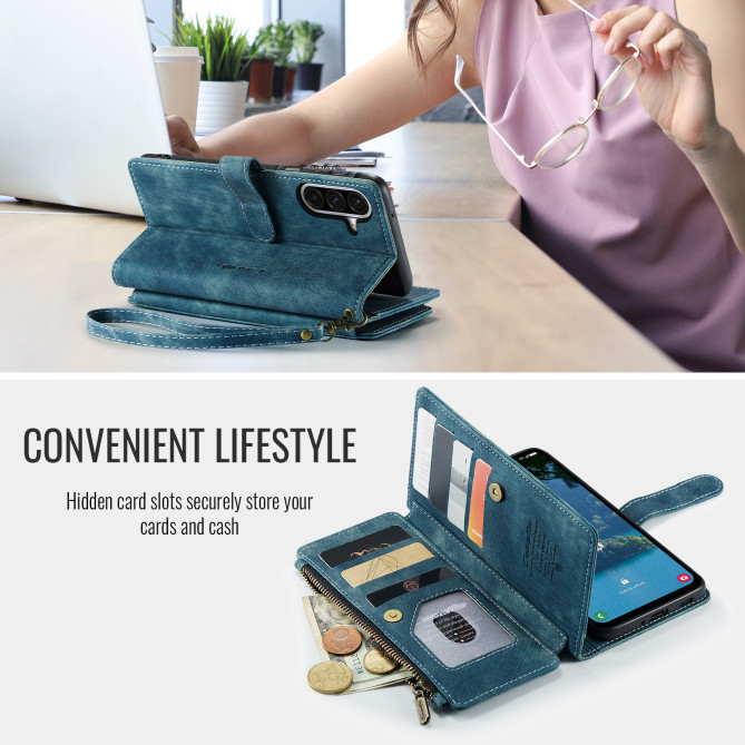 Housse Samsung Galaxy A37 CASEME Simili Cuir Fermeture Éclair