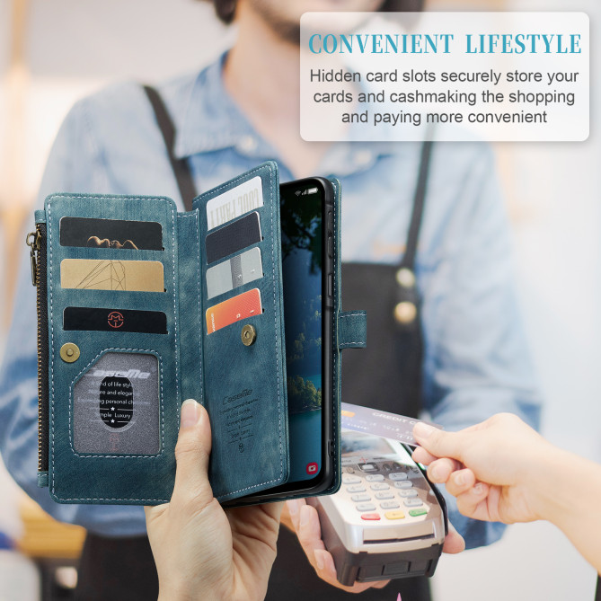 Housse Samsung Galaxy A37 CASEME Simili Cuir Fermeture Éclair