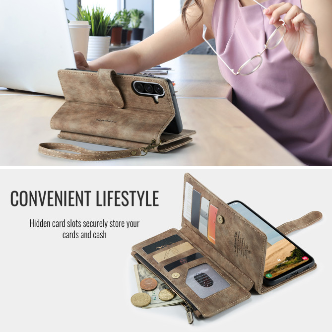 Housse Samsung Galaxy A37 CASEME Simili Cuir Fermeture Éclair