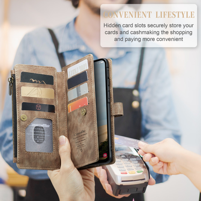 Housse Samsung Galaxy A37 CASEME Simili Cuir Fermeture Éclair