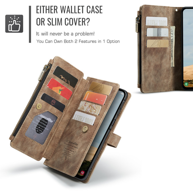 Housse Samsung Galaxy A37 CASEME Simili Cuir Fermeture Éclair