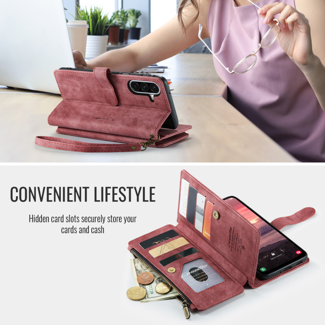 Housse Samsung Galaxy A37 CASEME Simili Cuir Fermeture Éclair