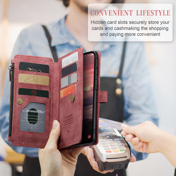 Housse Samsung Galaxy A37 CASEME Simili Cuir Fermeture Éclair