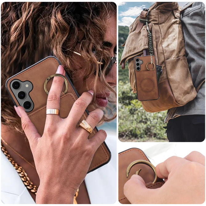 Coque Samsung Galaxy A37 Simili Cuir avec Support CARA