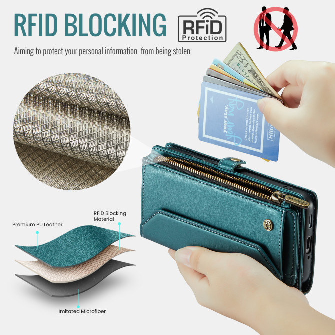 Housse Samsung Galaxy A37 CASEME Simili Cuir Fermeture Éclair ALBA