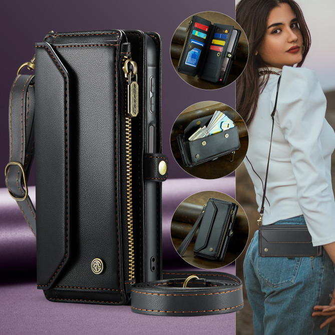 Housse Samsung Galaxy A37 CASEME Simili Cuir Fermeture Éclair ALBA