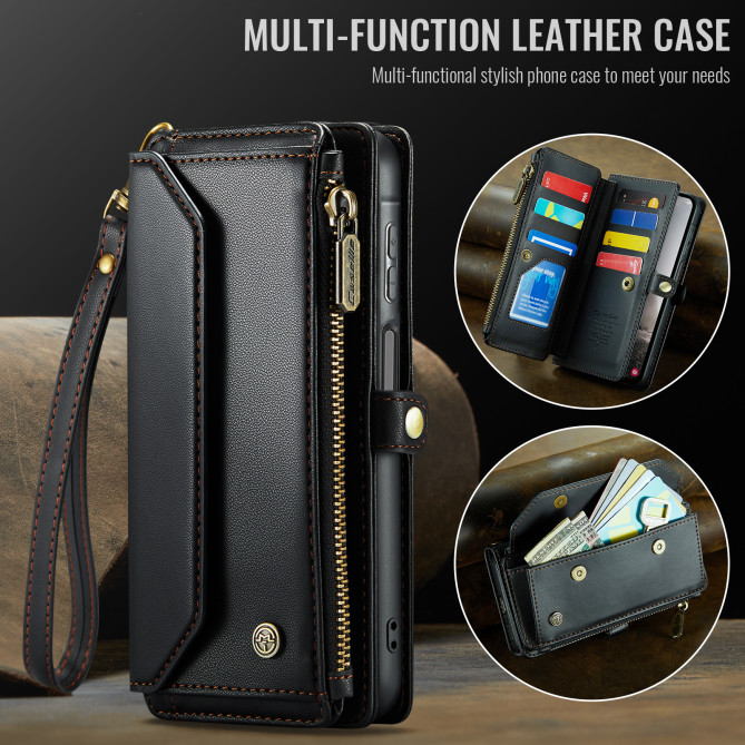 Housse Samsung Galaxy A37 CASEME Simili Cuir Fermeture Éclair ALBA