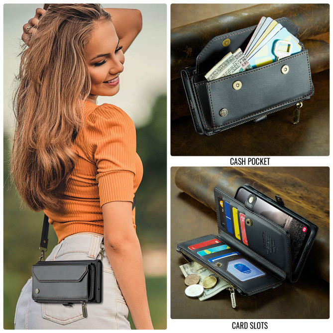 Housse Samsung Galaxy A37 CASEME Simili Cuir Fermeture Éclair ALBA