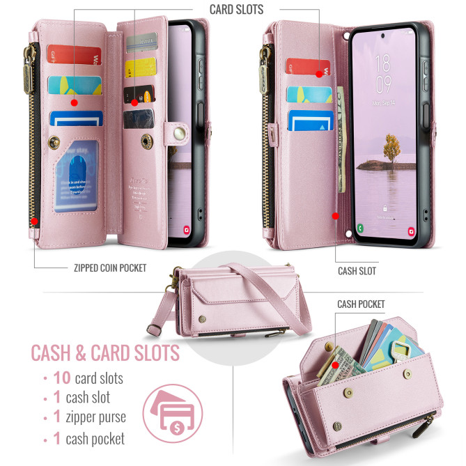 Housse Samsung Galaxy A37 CASEME Simili Cuir Fermeture Éclair ALBA