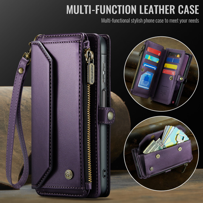 Housse Samsung Galaxy A37 CASEME Simili Cuir Fermeture Éclair ALBA