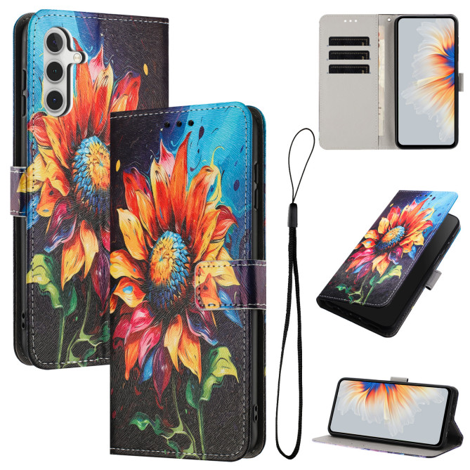 Housse Samsung Galaxy A37 Tournesol avec Dragonne ALBA