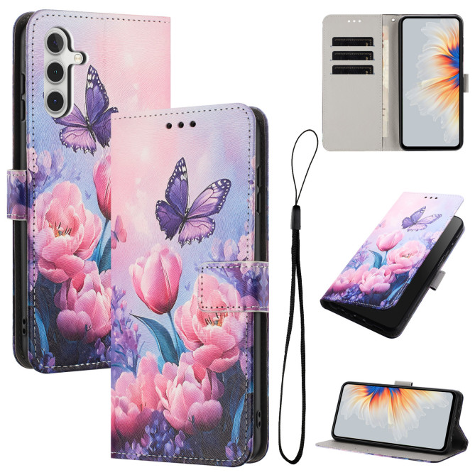 Housse Samsung Galaxy A37 Papillon avec Dragonne DINA