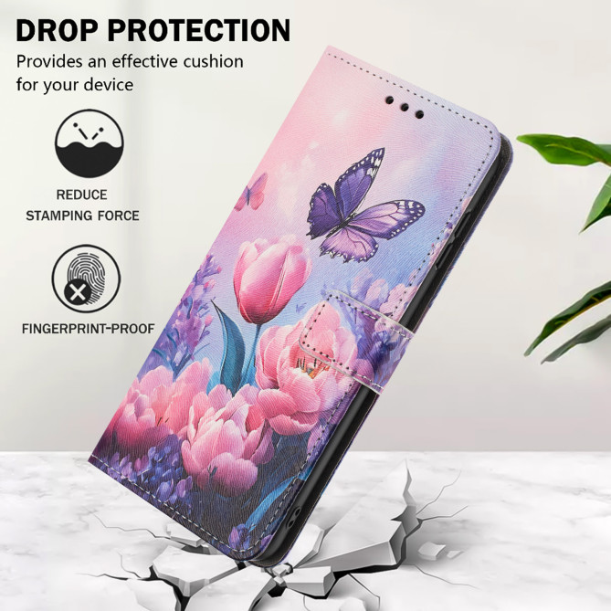 Housse Samsung Galaxy A37 Papillon avec Dragonne DINA