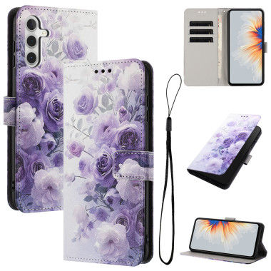 Housse Samsung Galaxy A37 Purple Rose avec Dragonne