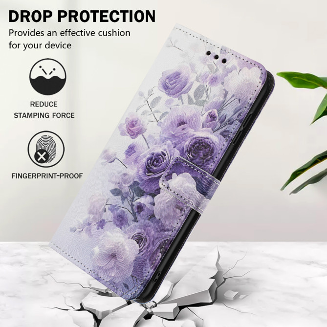 Housse Samsung Galaxy A37 Purple Rose avec Dragonne