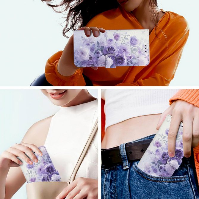 Housse Samsung Galaxy A37 Purple Rose avec Dragonne