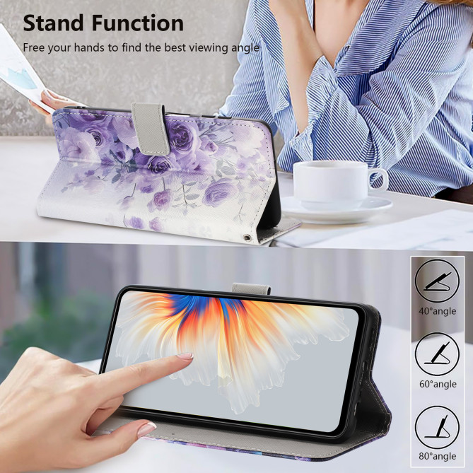 Housse Samsung Galaxy A37 Purple Rose avec Dragonne