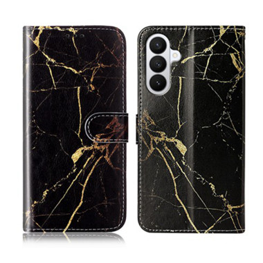 Housse Samsung Galaxy A37 Marbre Noir/Or avec Support