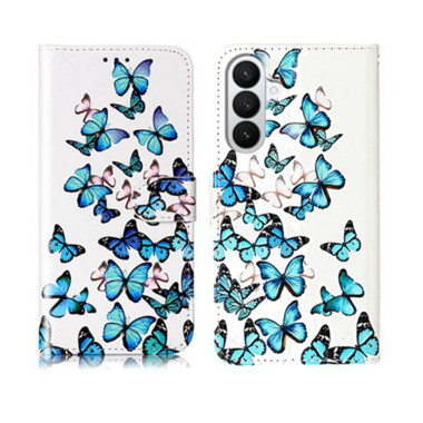 Housse Samsung Galaxy A37 Papillon Bleu avec Support