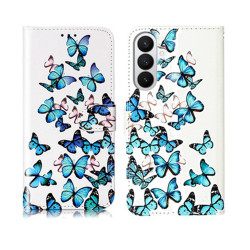 Housse Samsung Galaxy A37 Papillon Bleu avec Support