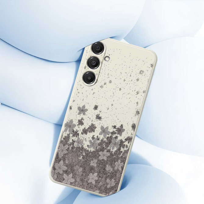 Coque Samsung Galaxy A37 Fleurs Noir