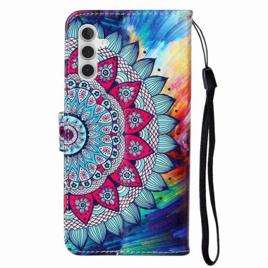 Housse Samsung Galaxy A37 Mandala Floral avec Dragonne ALBA