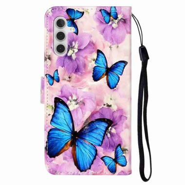 Housse Samsung Galaxy A37 Fleur Violette avec Dragonne