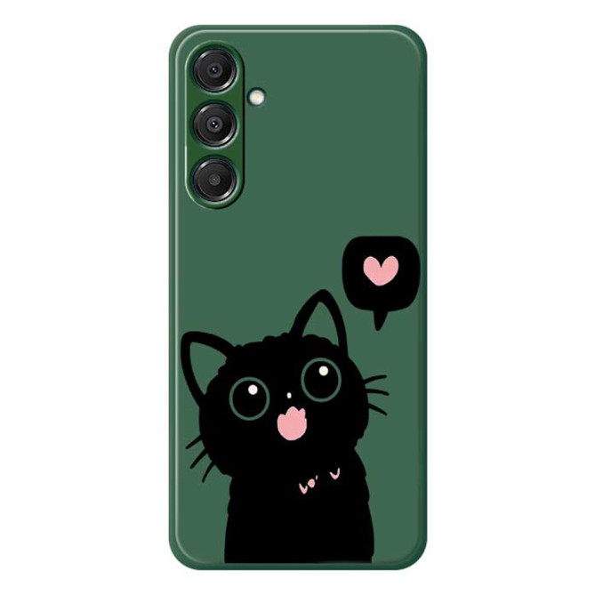 Coque Samsung Galaxy A37 Chat Noir Vert