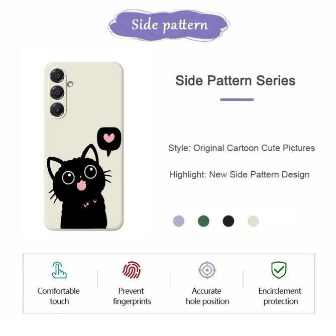 Coque Samsung Galaxy A37 Chat Noir Violet