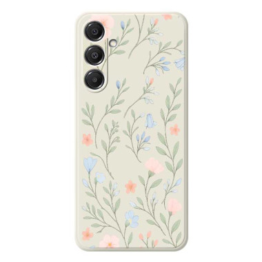 Coque Samsung Galaxy A37 Fleurs Rose Bleu Beige