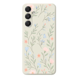 Coque Samsung Galaxy A37 Fleurs Rose Bleu Beige