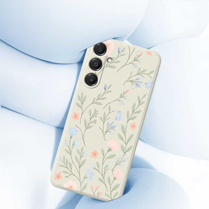 Coque Samsung Galaxy A37 Fleurs Rose Bleu Noir