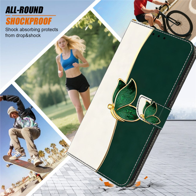 Housse Samsung Galaxy A37 Papillon Vert avec Support