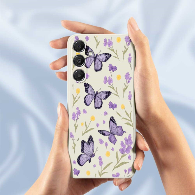 Coque Samsung Galaxy A37 Papillons Violets Vert