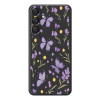 Coque Samsung Galaxy A37 Papillons Violets Noir