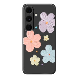 Coque Samsung Galaxy A37 Fleurs Colorées Noir