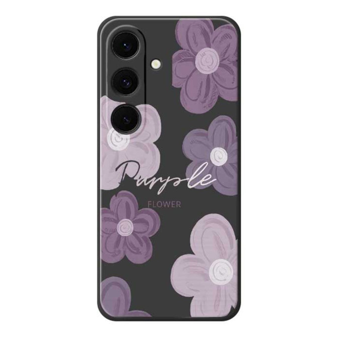 Coque Samsung Galaxy A37 Fleur Violette Noir