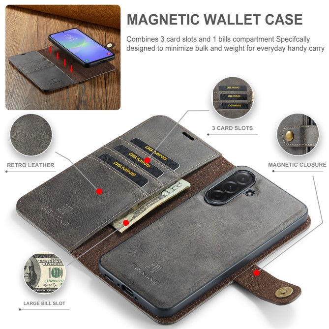 Housse Samsung Galaxy A37 DG.MING Simili Cuir avec Support