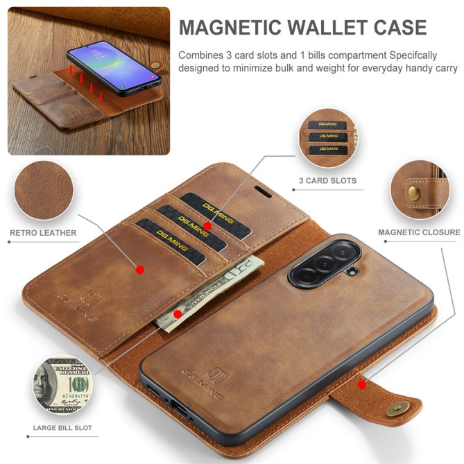 Housse Samsung Galaxy A37 DG.MING Simili Cuir avec Support