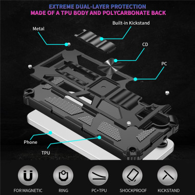 Coque Samsung Galaxy A37 TPU + PC avec Support CARA