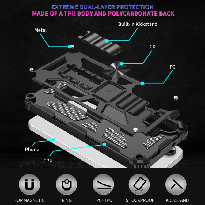 Coque Samsung Galaxy A37 TPU + PC avec Support CARA