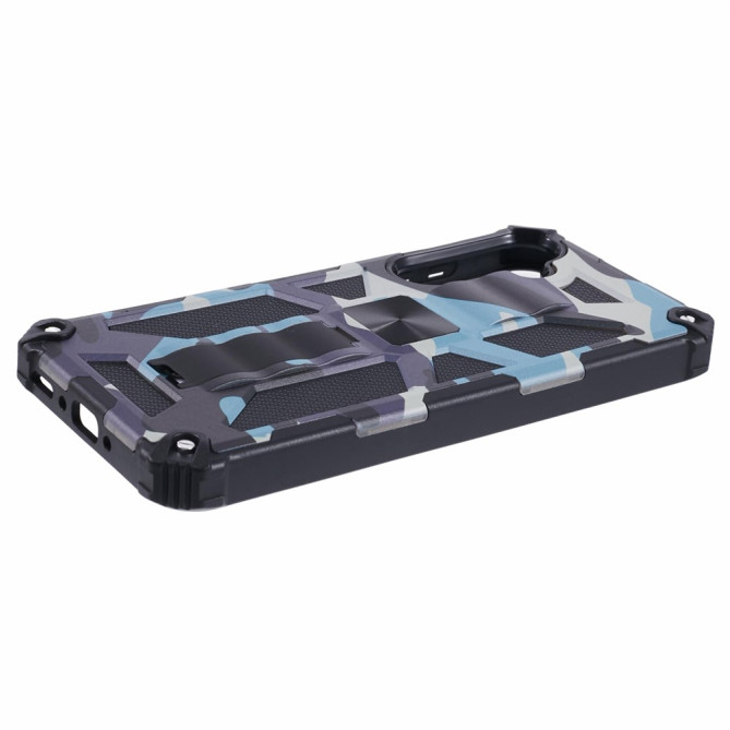 Coque Samsung Galaxy A37 TPU + PC avec Support Bleu Marine