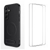 Coque Samsung Galaxy A37 WANLONFENG QT1 Fibre de Carbone Film inclus avec Support