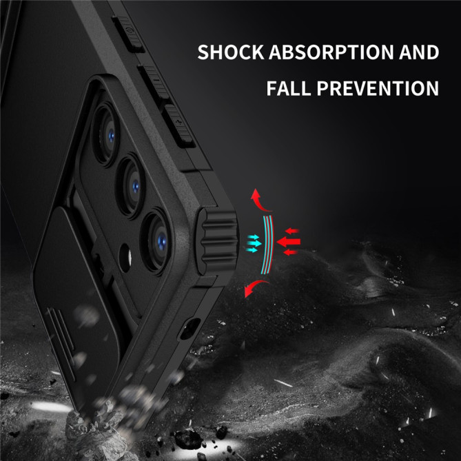 Coque Samsung Galaxy A37 TPU + PC Cache Caméra avec Support DINA