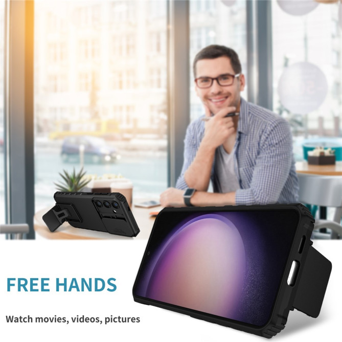 Coque Samsung Galaxy A37 TPU + PC Cache Caméra avec Support DINA