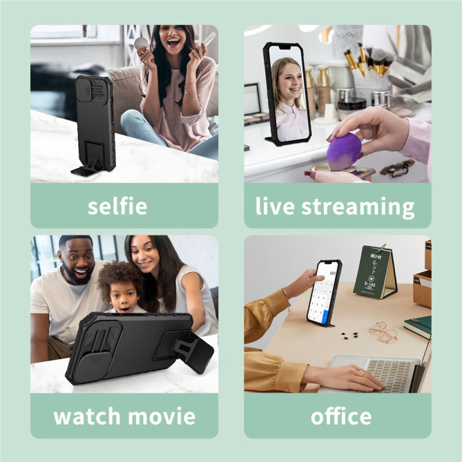 Coque Samsung Galaxy A37 TPU + PC Cache Caméra avec Support DINA