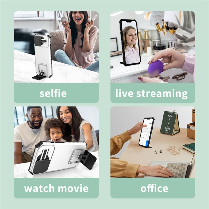 Coque Samsung Galaxy A37 TPU + PC Cache Caméra avec Support DINA