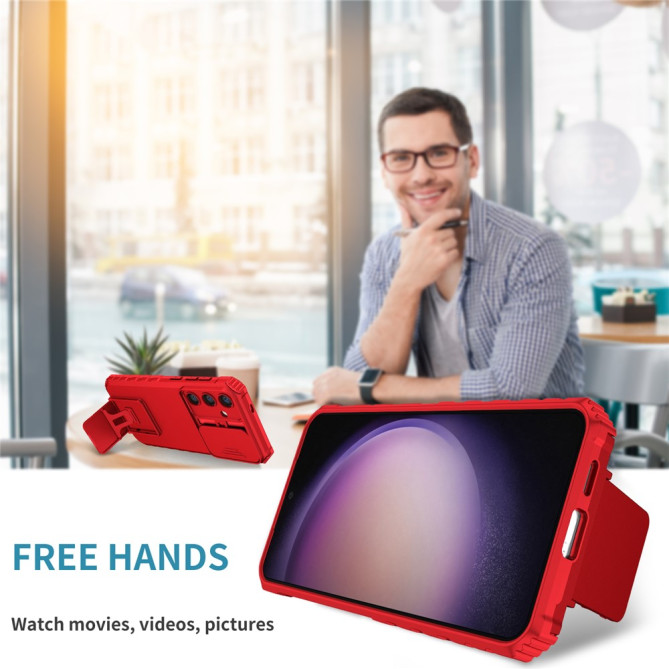 Coque Samsung Galaxy A37 TPU + PC Cache Caméra avec Support DINA