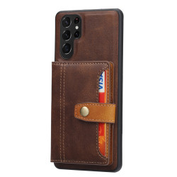Coque Samsung Galaxy S26 Ultra Simili Cuir avec Porte-cartes et Support