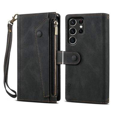 Housse Samsung Galaxy S26 Ultra Simili Cuir Fermeture Éclair